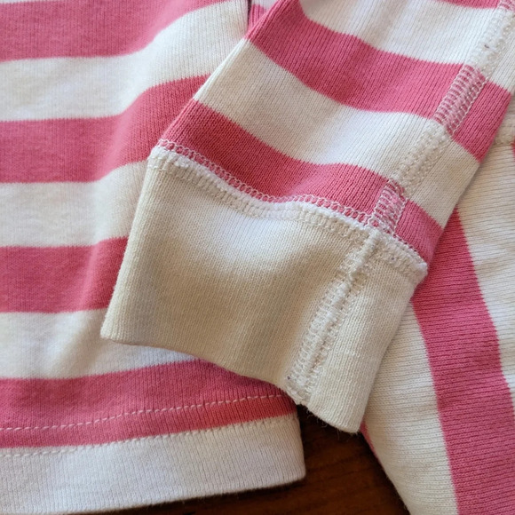 Hanna Andersson winter pj 130/US8 Long Johns Jammies pink white candy stripe - Picture 8 of 9